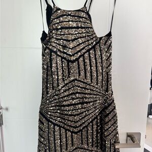 Glamorous Black and Gold Sequin Dress size small